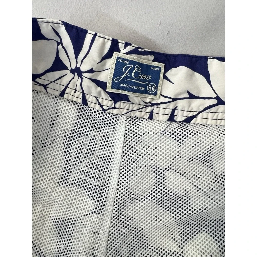 J.CREW Swim Men's Shorts Trunks Lined Beach‎ Boat Lace Up Waist Size 34